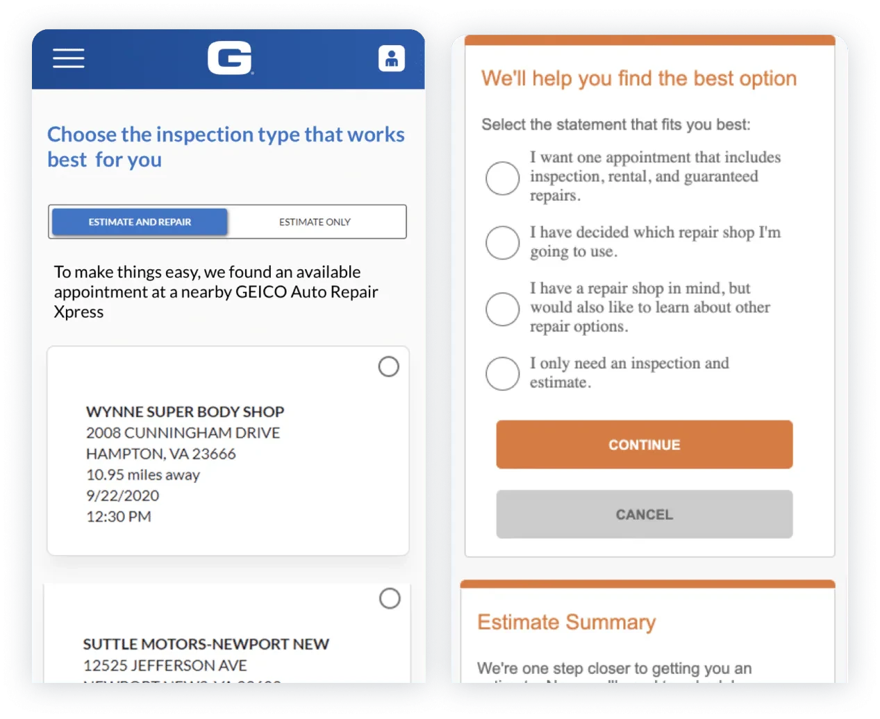 Comparison of inconsistent claim scheduling flows with different features and layouts